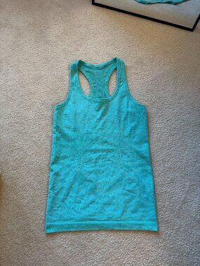 Lululemon Swiftly Tech Racerback Tank Top Turquoise Blue Size 4